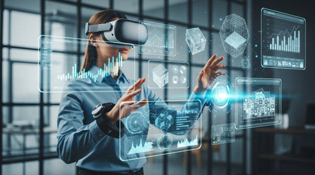 Lady wearing VR Headset